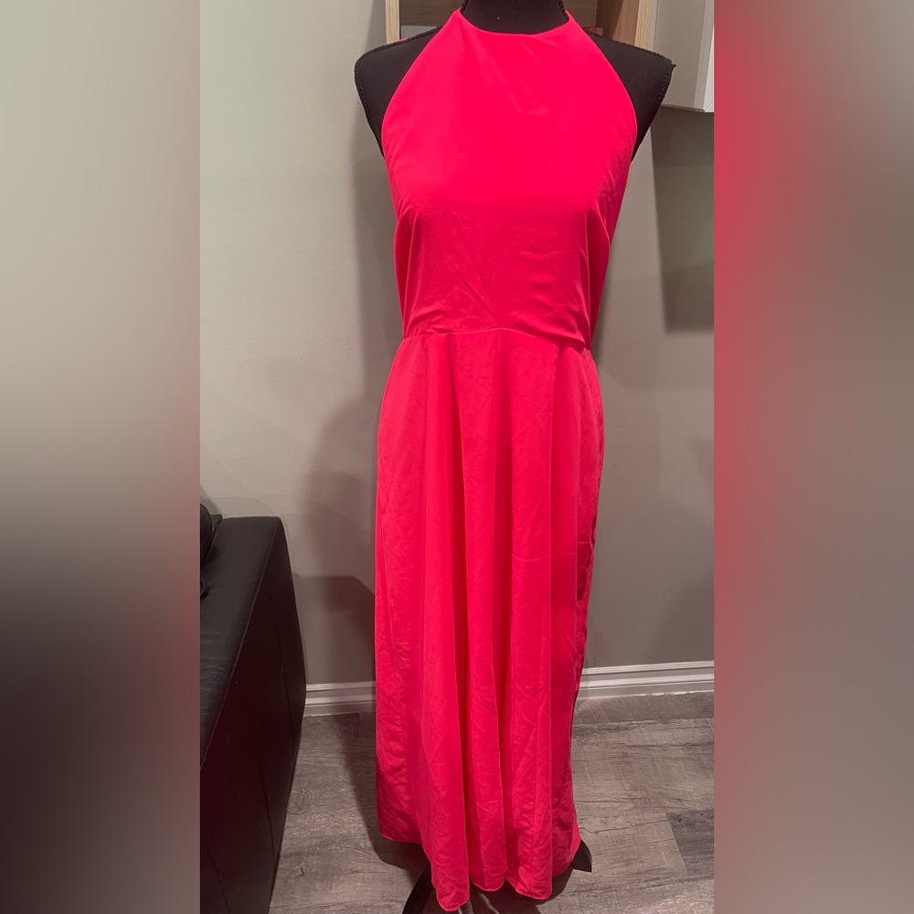Decree Hot Pink Halter Maxi